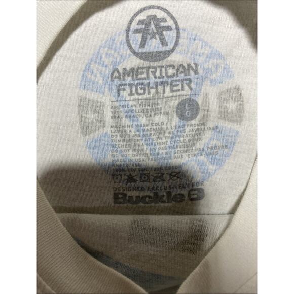 American Fighter T Shirt Mens Large White Hydro Core Performance MMA Athleisure - Picture 4 of 7
